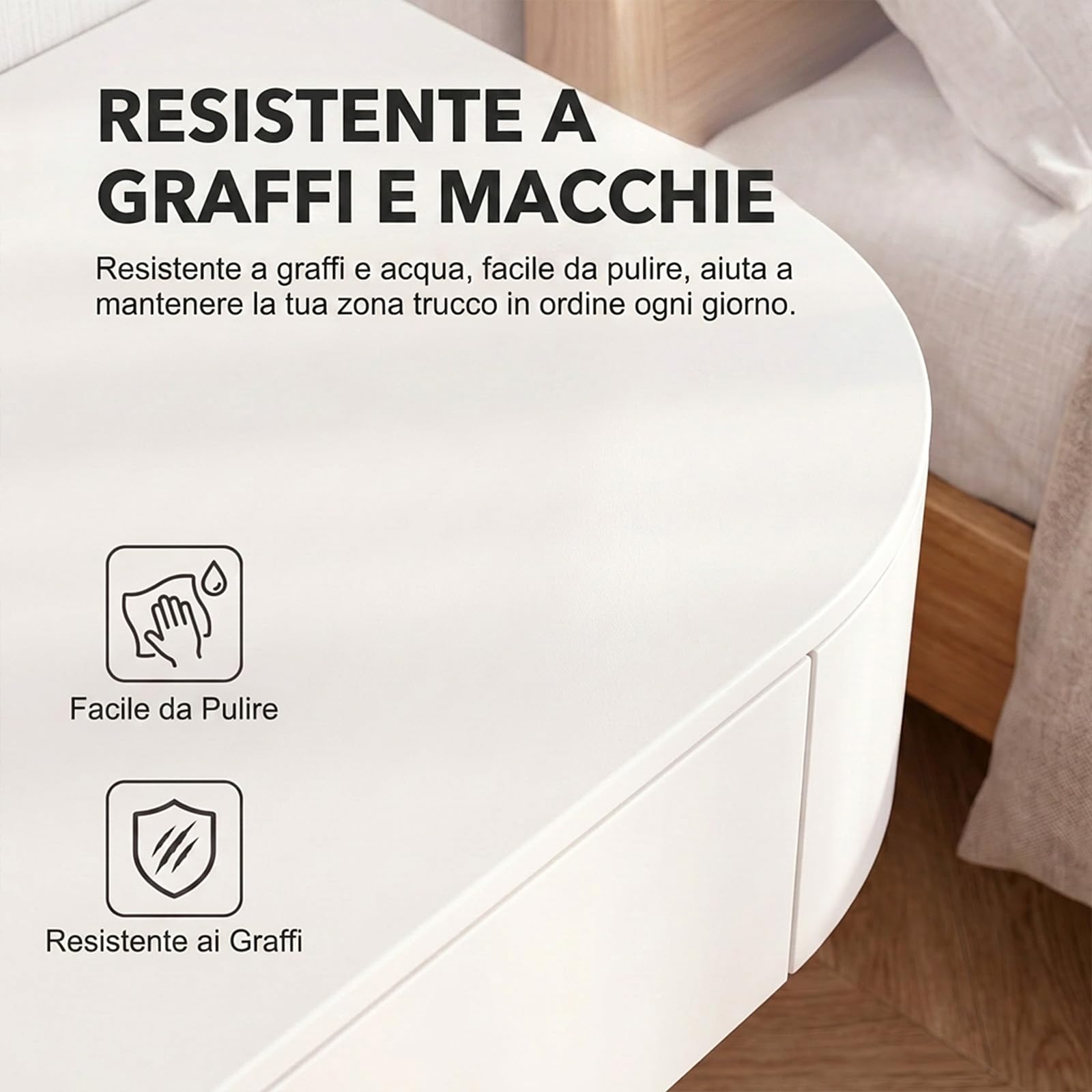 Postazione Trucco a Parete, Tavolo da Toeletta Senza Specchio, Toeletta da Trucco con Cassetto, Durevole e Stabile, Scrivania Sospesa per Camera da Letto e Spogliatoio, Già Assemblato