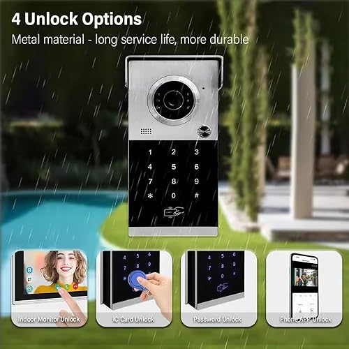 Miniatura 5 de ANJIELO SMART Sistema de video portero con cable,Sistema de teléfono de puerta de timbre de video de 7 pulgadas,Video Door Phone Record Video