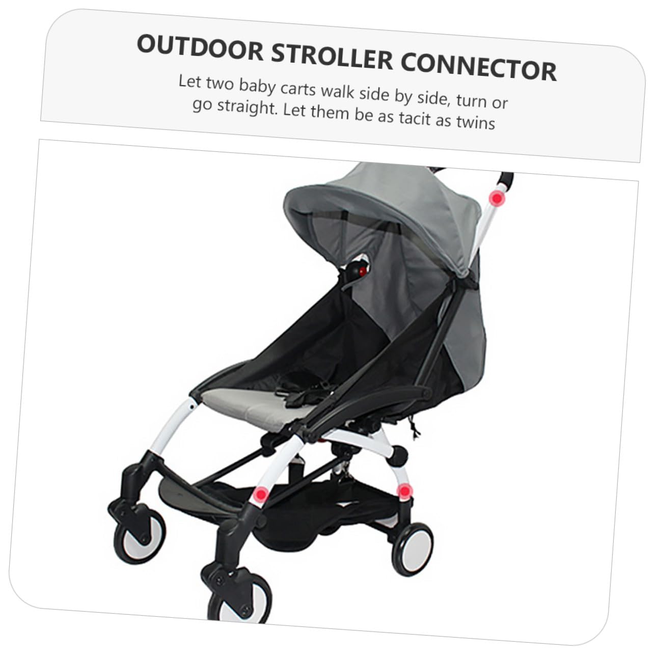 3 pièces Connecteur de Poussette Réglable pour Jumeaux Accessoires et Durables pour Relier Deux pour et Sortie Famille