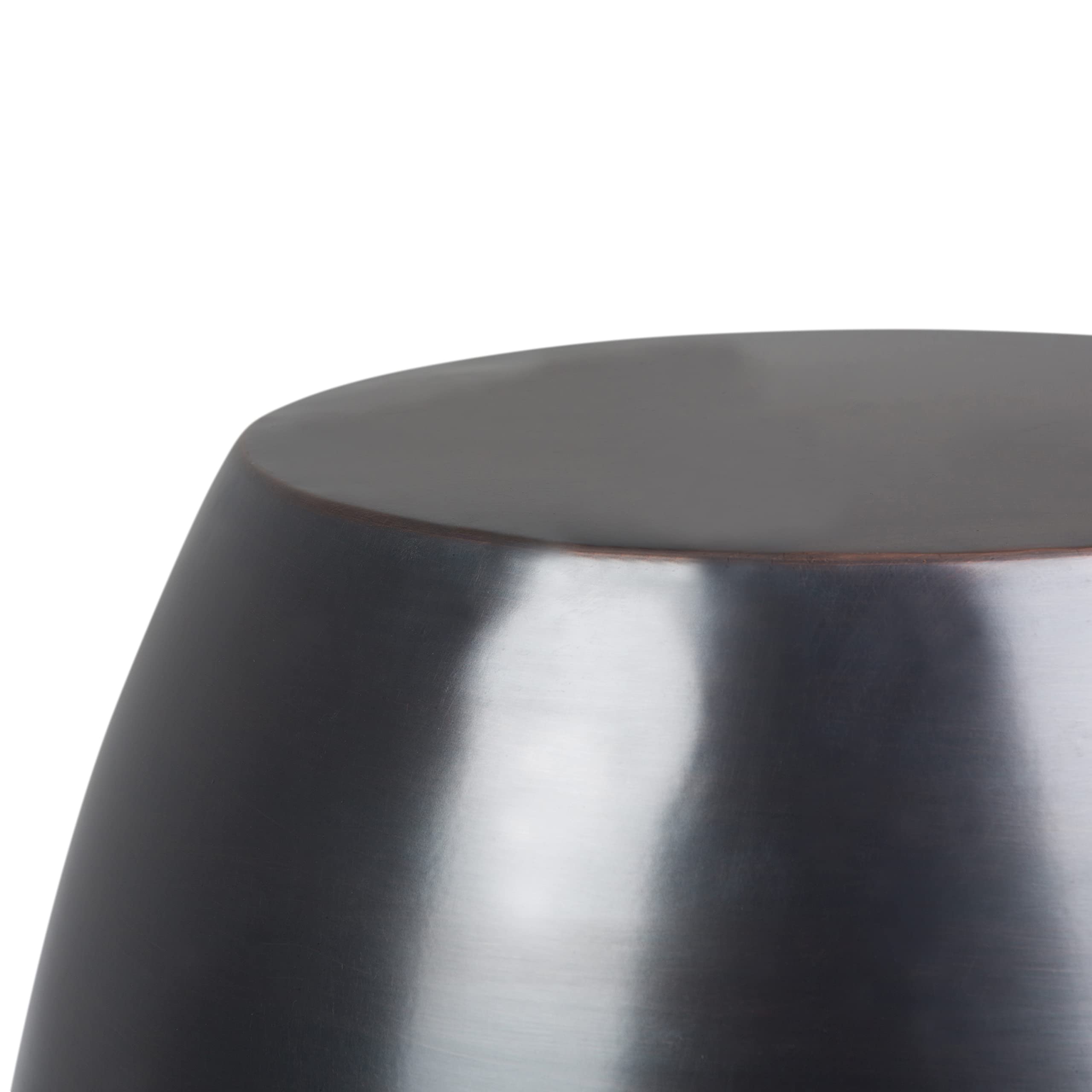 SIMPLIHOME Garvy 33" Wide Round Metal Coffee Table in Rustic Bronze | Industrial round drum table with honeycomb design for living room use; assembled side table, end table or coffee table.