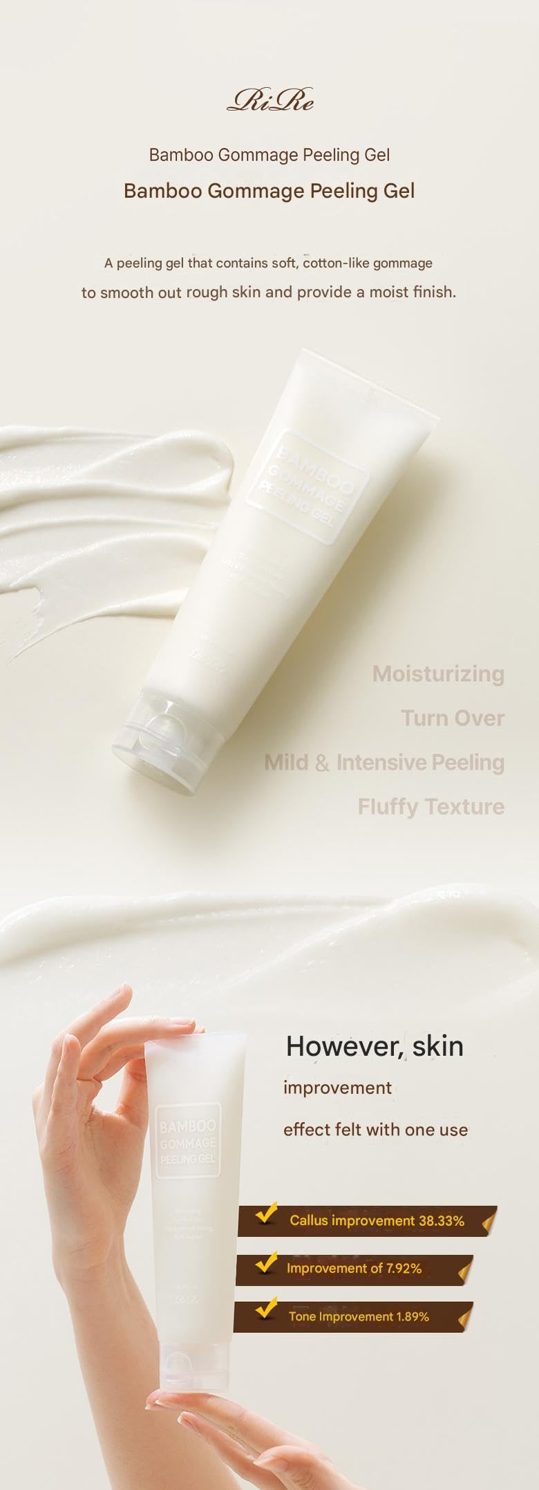 RiReBamboo Gommage Peeling Gel 120g/ 4.23 oz - Korean Skin Care