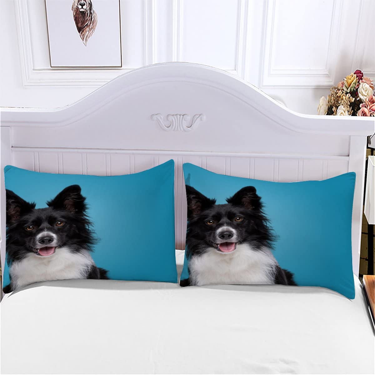 Copripiumino Cane Border Collie King Size - Stampato 3D Con 2 Federe | Microfibra Morbida E Lavabile - Foto 3