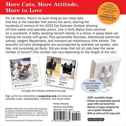 365 Cats PageADay Calendar 2024 The World's Favorite Cat Calendar