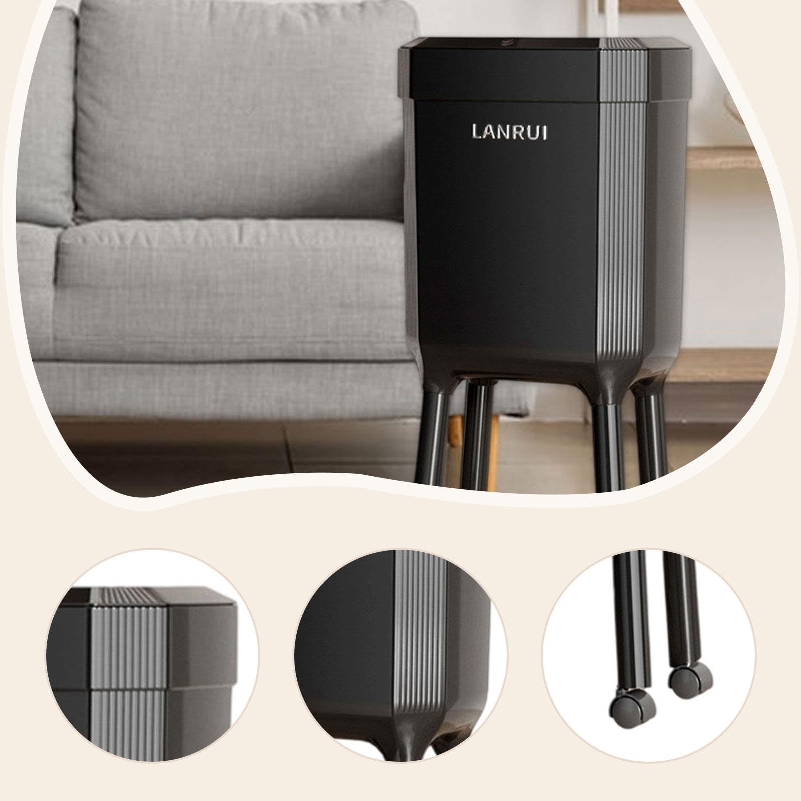 KESOTO Cestino per La Spazzatura Versatile, Capiente E Creativo, con Ruote, per La Casa, La comodità E Il Bagno, Nero