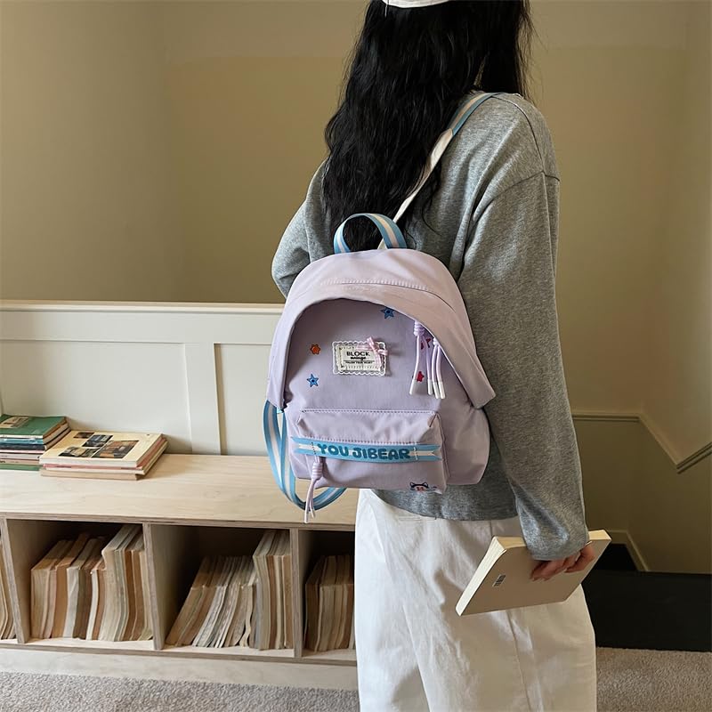 Mochila para mujer ligera gran volumen morada para escuela 7