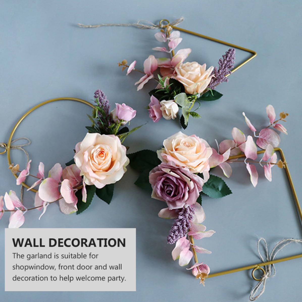 3 Piezas Guirnalda Decorativa Geométrica de Hierro, Estilo Otoño