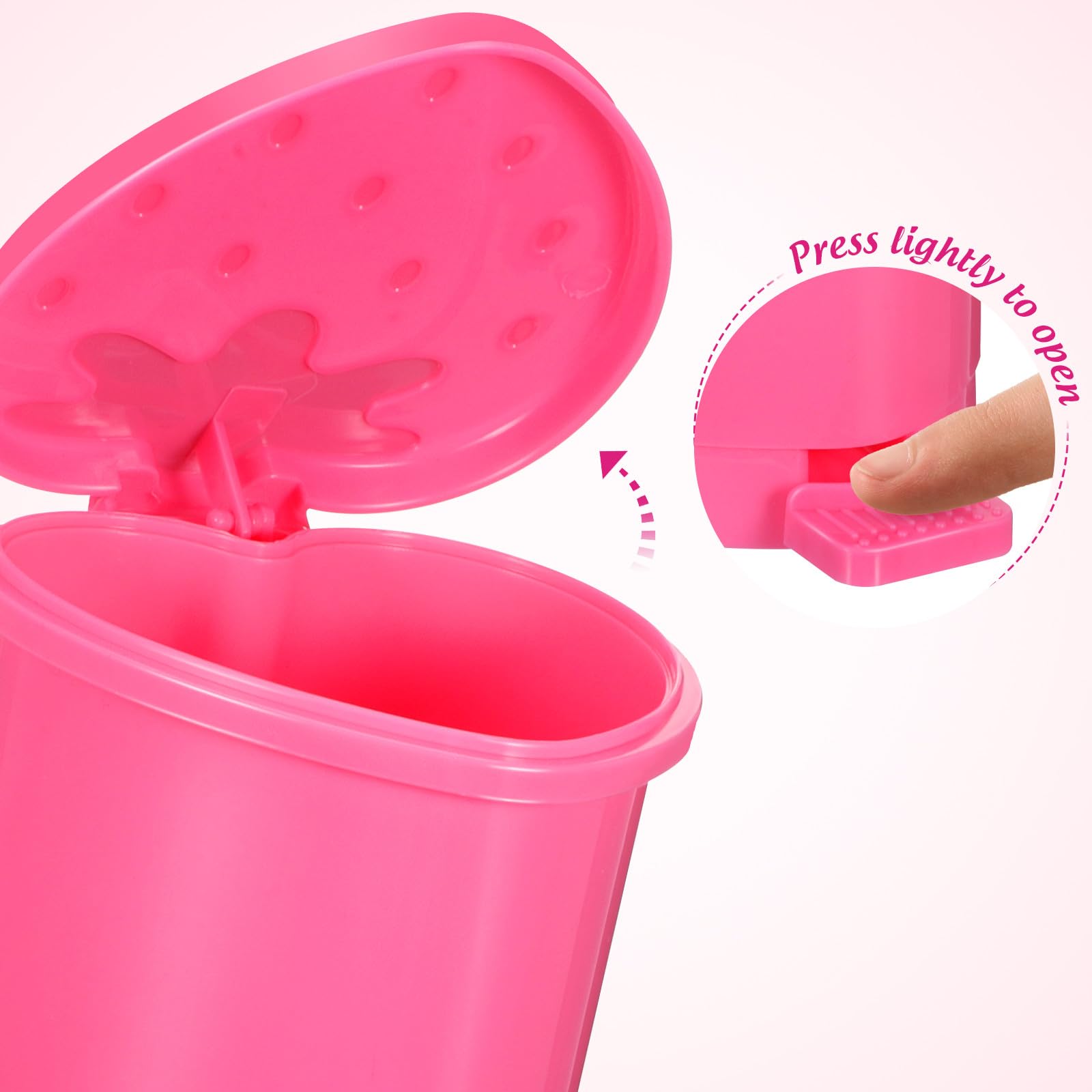 PLAFOPE Cestino per Rifiuti da Scrivania Mini in PP Rosa 10,5X9 CM Contenitore per Carta Pressing Cestino da Ufficio e Casa per Piccoli Rifiuti