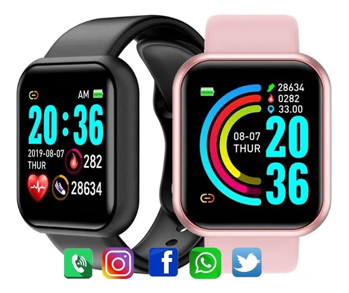 Relogio Inteligente Smartwatch D20 Bluetooth IOS e Android (Preto)