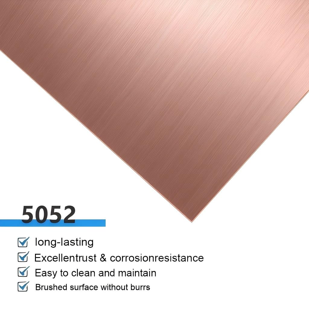 Roségoldene, gebürstete, eloxierte Aluminiumplatte, 0,5 mm und 1 mm dick, flaches Aluminiumlegierungsblech for Bastelarbeiten Werkzeuge(300x300x0.5mm)