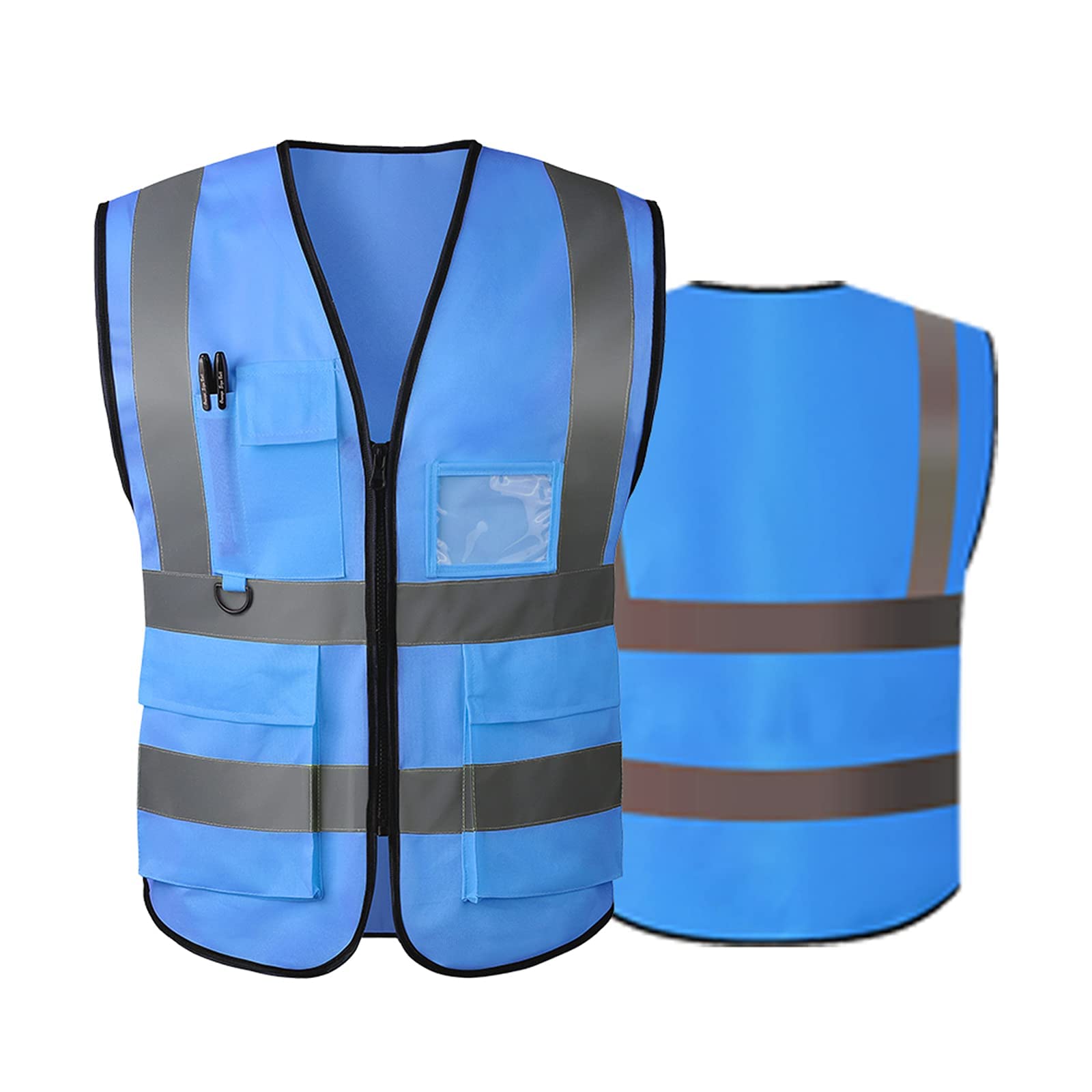 Tydon Guardian Reflective Safety Vest for Women Men High Visibility Security Pockets Zipper Front Meets ANSI/ISEA Standard (Cloth, Blue, S) — image 1