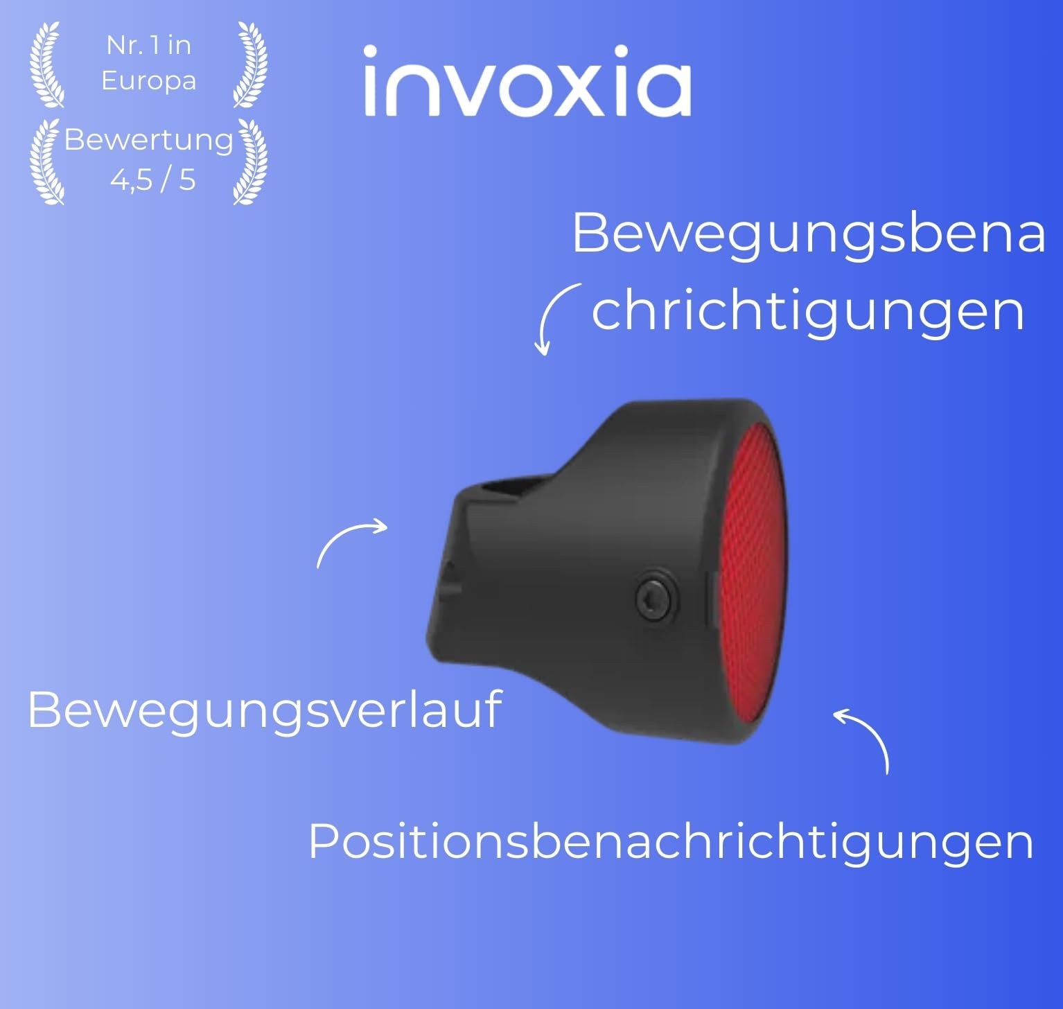 Invoxia Bike Tracker - GPS-Tracker Diebstahlschutz für Fahrräder - Reflektor mit Echtzeit-Alarmfunktionen - Inklusive 3-Jahres-Abo - bis zu 3 Monate Akkulaufzeit - Leicht und Unauffällig - Wasserdicht