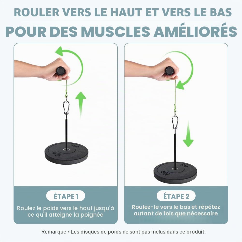 Flintronic Sangle d'entraînement de Lutte pour Bras, Rouleau pour Poignet Avant-Bras, Training Strap Belt, Équipement de Fitness Polyvalent à Domicile