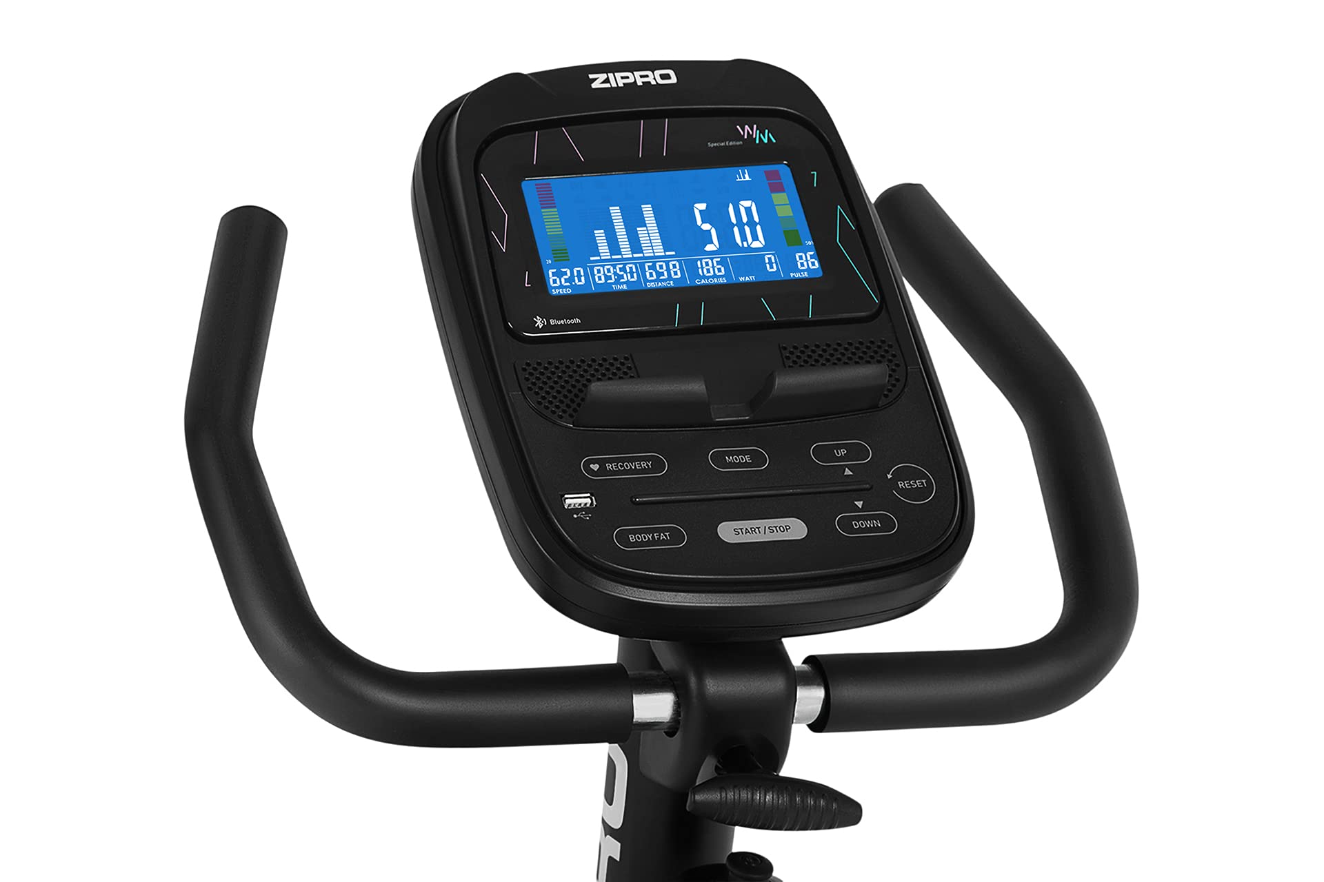 Zipro Cyclette Glow, Fitness Bike Ergometrico, Trainer Magnetico per Bicicletta, Ergometro fino a 150 kg, Bici da Interno, Cyclette per Allenamenti Domestici, Cyclette da Ciclismo con Cavo