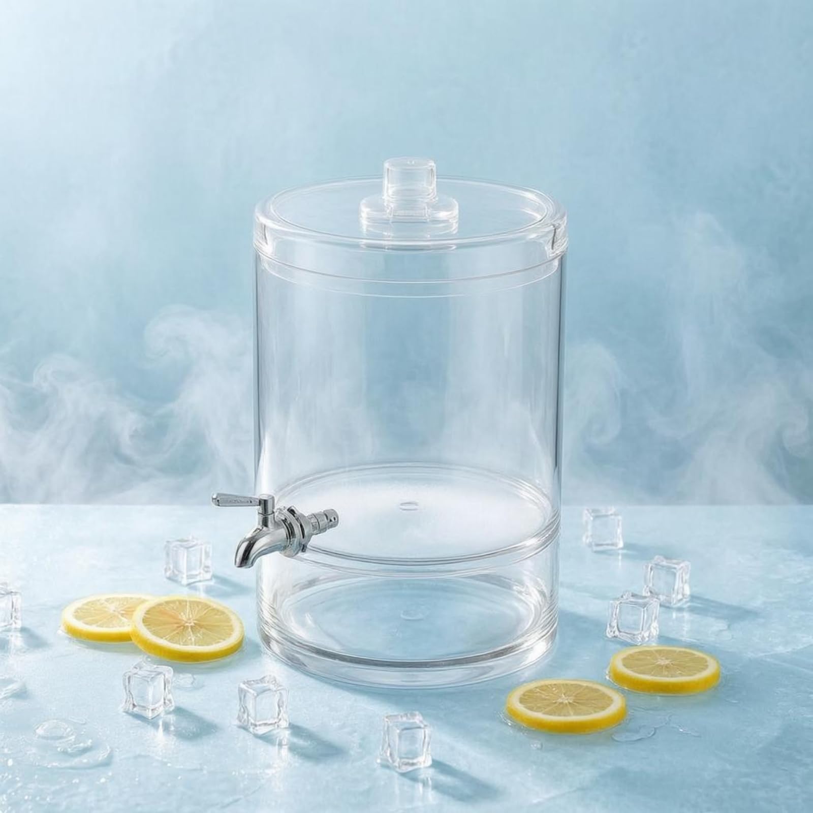 Dispensador de Bebidas Elevada Apoyo Central Diseño Abierto Marco de Madera para Presentación de Refrescos sin Derrames Adecuado para Comidas, Transparent F