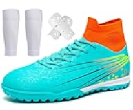 Unisex Soccer Cleats Mens Womens High-Top Football Boots for Outdoor/Indoor Training, Lightweight Sneaker Turf Athletic Shoes for Adults Youth