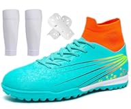 Unisex Soccer Cleats Mens Womens High-Top Football Boots for Outdoor&sol;Indoor Training&comma; Lightweight Sneaker Turf Athletic Shoes for Adults Youth