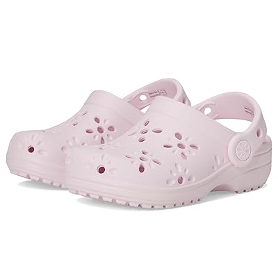 Crocs Kids Classic Clogs with Floral Cut Out Design (Toddler) Kids Shoes Pink Milk