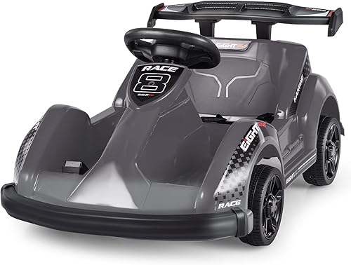 Costzon Carrito de viaje para niños con control remoto cinturón de seguridad música puerto USB adelanteatrás auto eléctrico de 6 V alimentado por