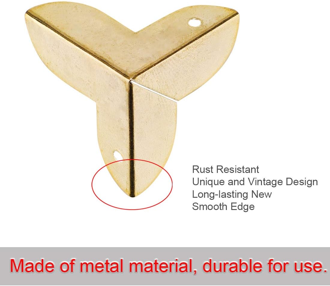 家具アングルブレース、エッジコーナープロテクター、ボックスコーナープロテクター 丈夫なゴールドトーン三角形フレームコーナープロテクタ
