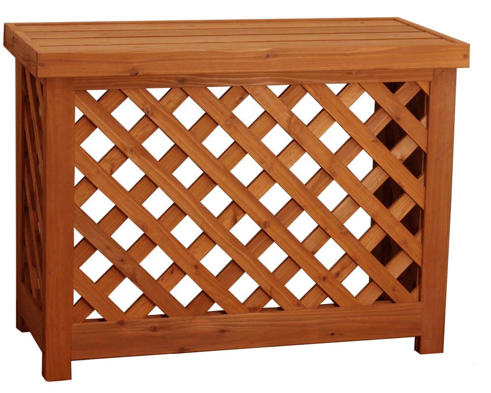 Amazon | WOODPRO エアコン室外機カバー 斜め格子 幅内寸90cm 高さ内寸