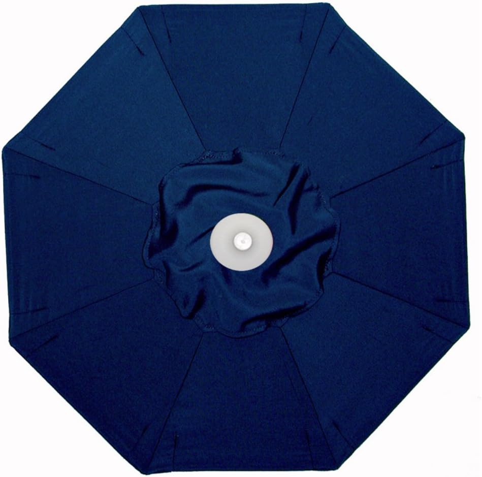 9 Foot Round Lightwood Manual Lift Market Umbrella-Suncrylic Fabric Type-Navy Fabric Color-Light Wood Pole Finish
