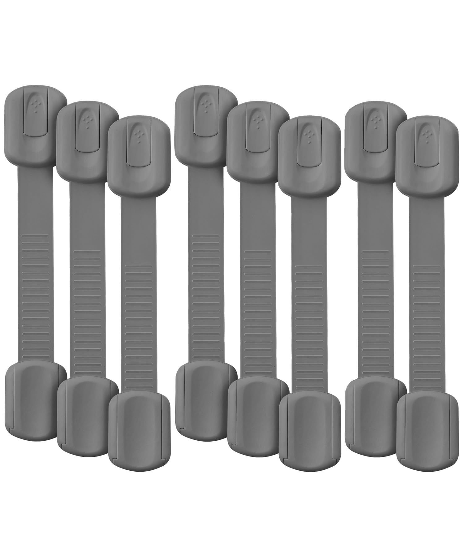 Bates- Child Safety Strap Locks, 8 Pack, Gray, Baby Cabinet Locks with Adjustable Strap Length