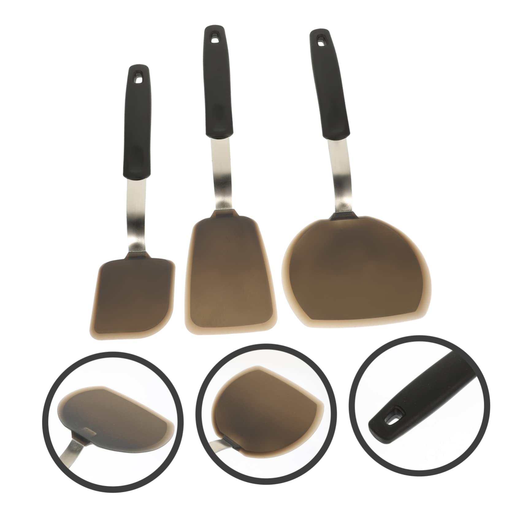 YARNOW 3pezzi Spatole in Silicone Per Wok Spatole Multiuso in Silicone Pala Antiaderente Per Cucinare Spatola in Per Friggere Bistecche Utensili Da Cucina Antiaderenti Per Appeso