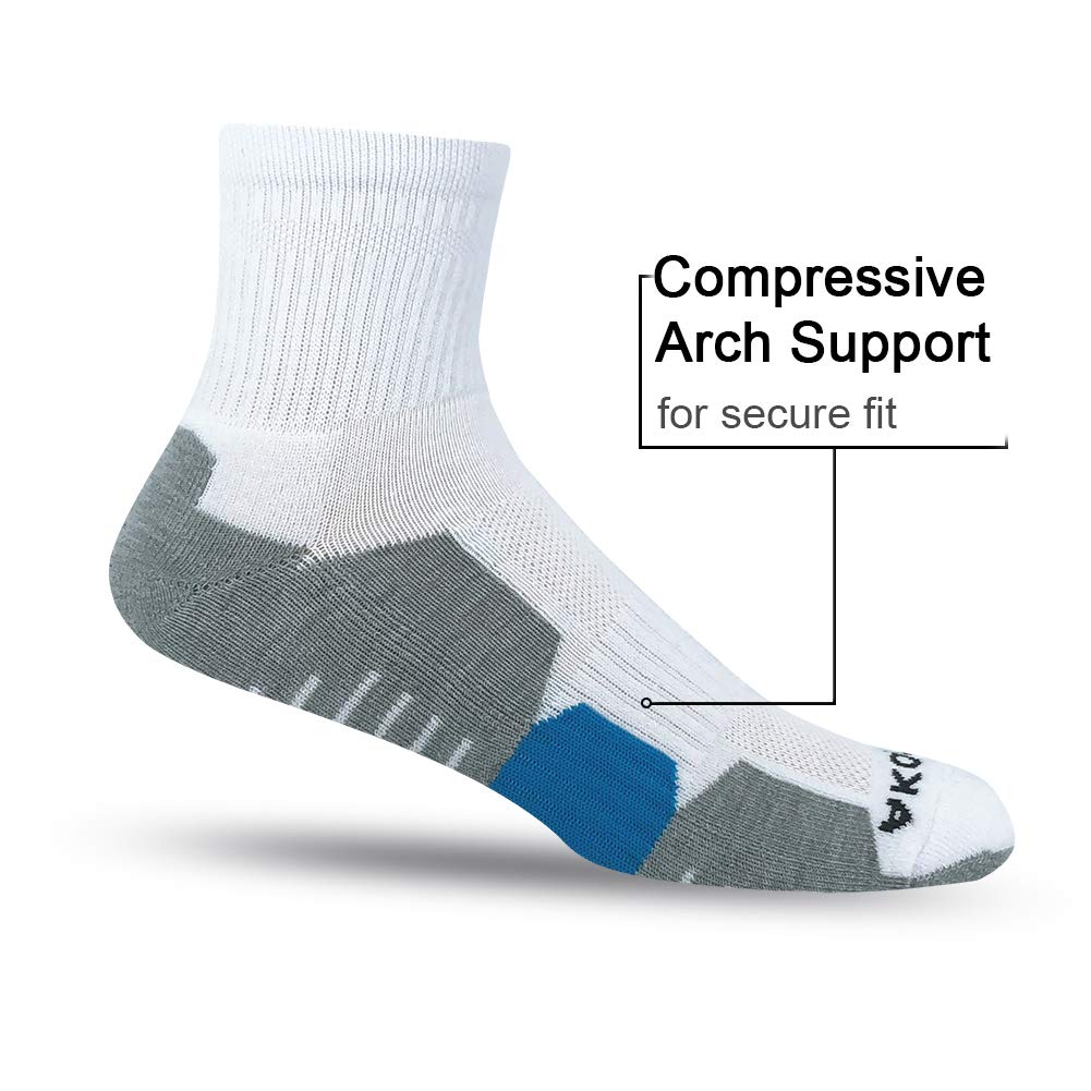 AKOENY Herren Athletic Running Cushioned Quarter Socken (6 Paar)