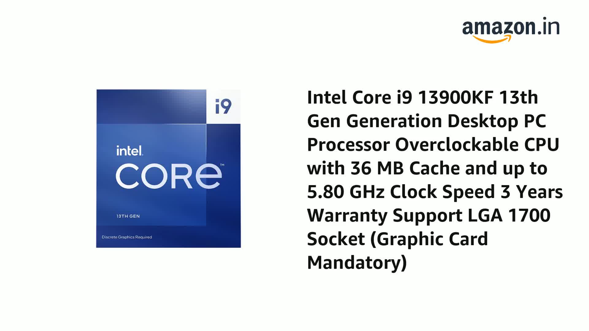 Amazon.in: Buy Intel® Core™ i9-13900KF Processor 36M Cache
