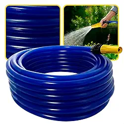 Mangueira de Jardim Antitorção com Parede Reforçada e Esguicho e União Adaptador de Torneiras Acoplados (Mangueira Azul, 15 metros)