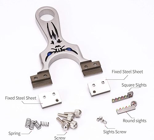 Miniatura 4 de Slingshot Slingshot de metal profesional para caza con bandas de lanzamiento resistentes catapulta de alta velocidad