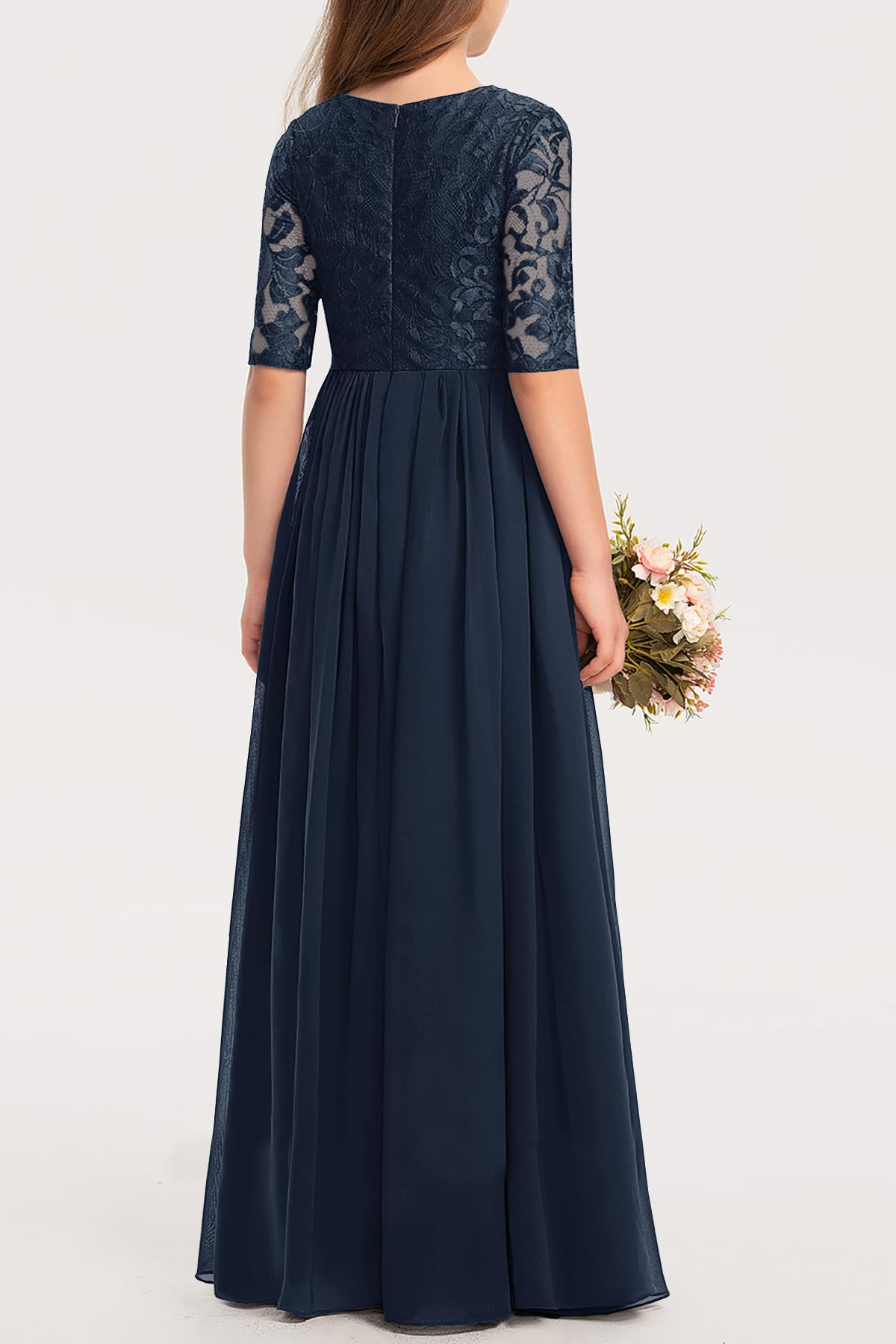 HOSIKA Blumenmädchenkleid, elegant, Spitze, Geburtstag, Hochzeit, Party, Maxikleid
