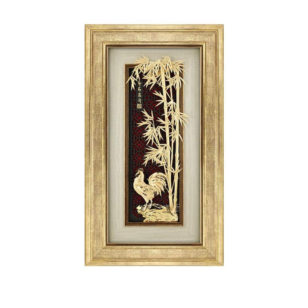 Amazon.co.jp: 頭の彫刻像 3D竹絵画24K金箔壁の写真壁アートの写真家の