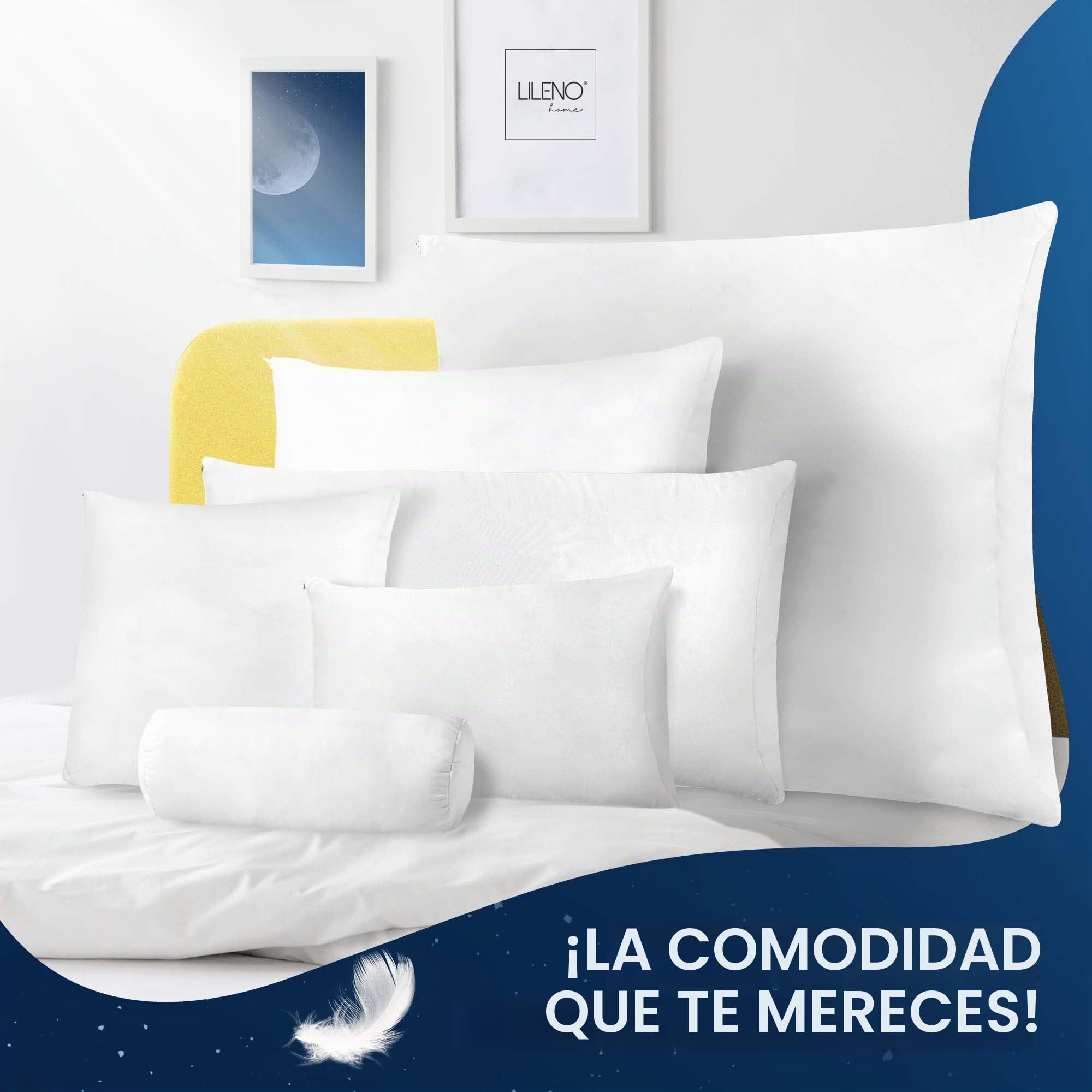 LILENO HOME Almohada de plumas 50 x 50 cm [juego de 4] – almohado para dormir y cama ideal para alérgicos y niños