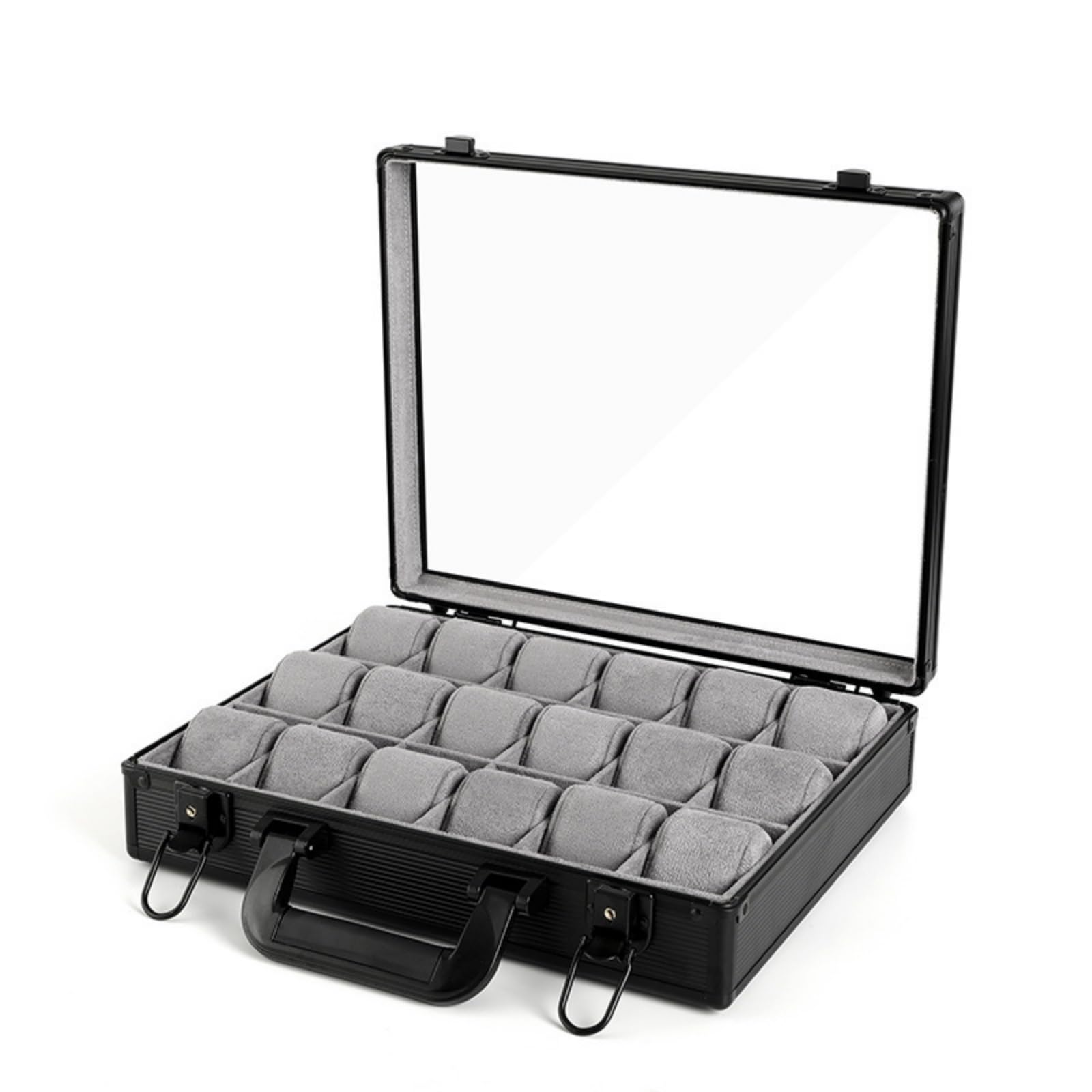 Almohadilla para Reloj Estuche | Rígido, Compacto, para Viajes, Tiendas, Coleccionistas, Negro