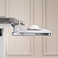 Vista 9 de VIVO Bandeja pequeña para teclado, extraíble debajo del escritorio con sistema de montaje de abrazadera C extra resistente, plataforma deslizante