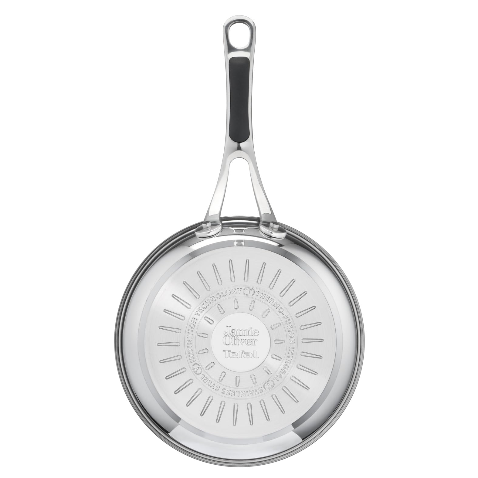 Tefal Jamie Oliver Bratpfanne Induktion 20 cm Cook’s Classic, freie Antihaftversiegelung, Thermo-Signal bei idealer Brattemperatur, genieteter Silikon-Griff, für alle Herdarten geeignet, E30602