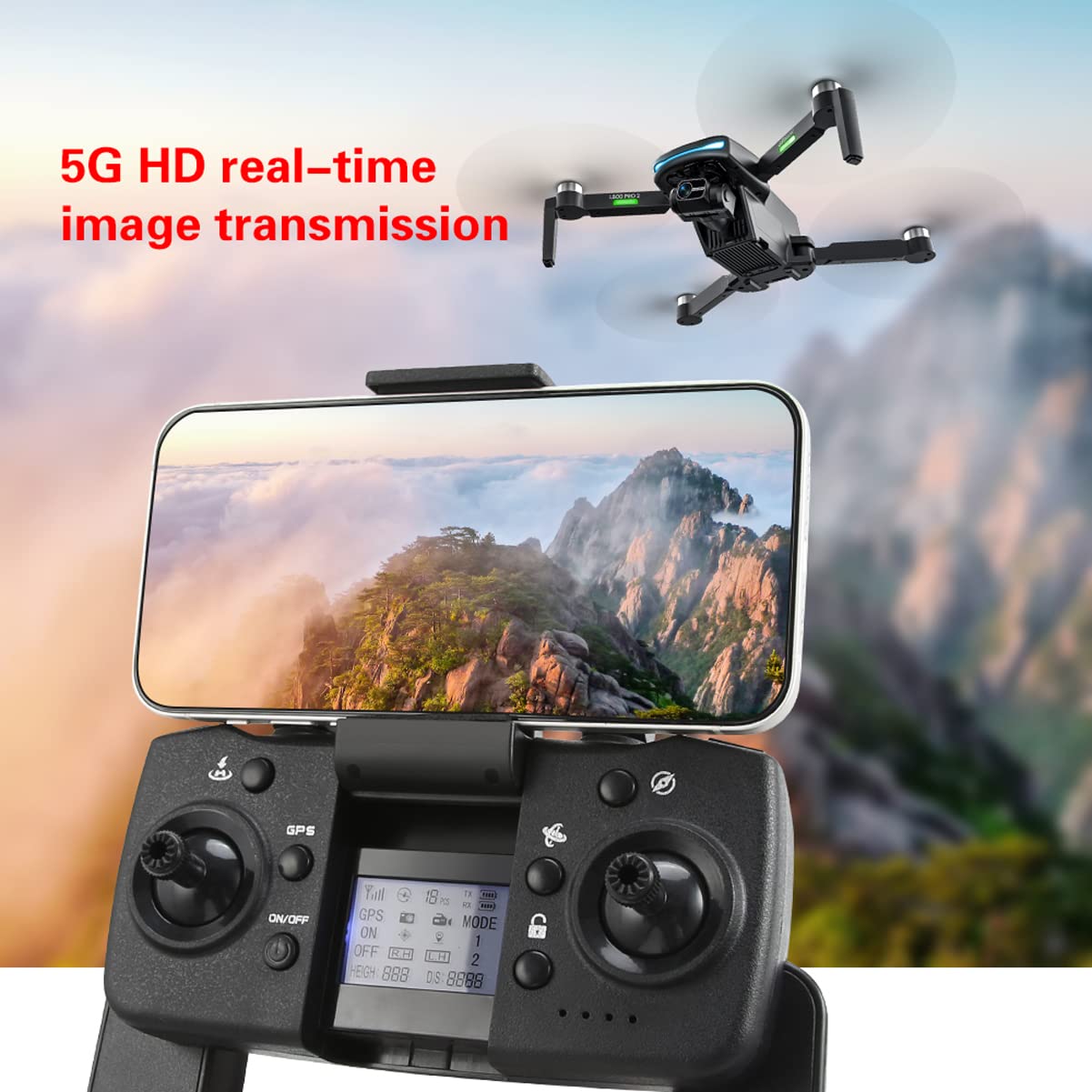 Drone Video con Fotocamera 4K, droni per Adulti, Doppia Fotocamera, Motore brushless, Fotografia di gesti, Volo di traiettoria, librazione della Pressione dell'Aria, Tempo di Volo di 75 minu