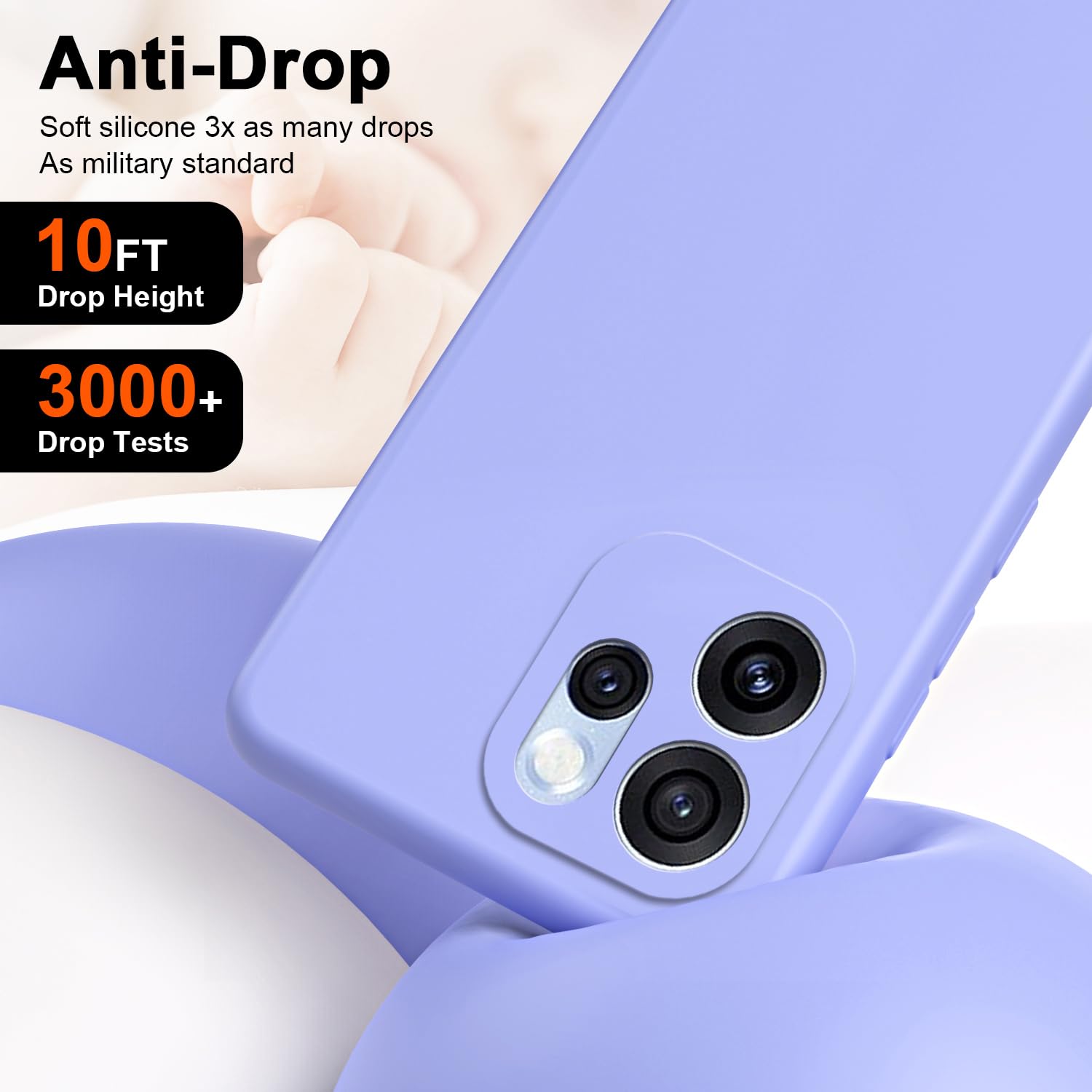 XINYEXIN Custodia in Silicone per Oppo Reno 15 FS 5G 4G / Reno 15F 4G 5G, Cover Ultra Sottile Antiurto con Fodera in Microfibra, Protezione Morbida Antiscivolo - Viola