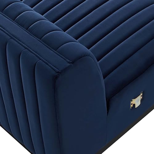 Miniatura 135 de Modway Conjure - Sofá seccional tapizado de terciopelo de alto rendimiento, con canal, silla sin brazos en negro y gris Negro-Gris,Negro