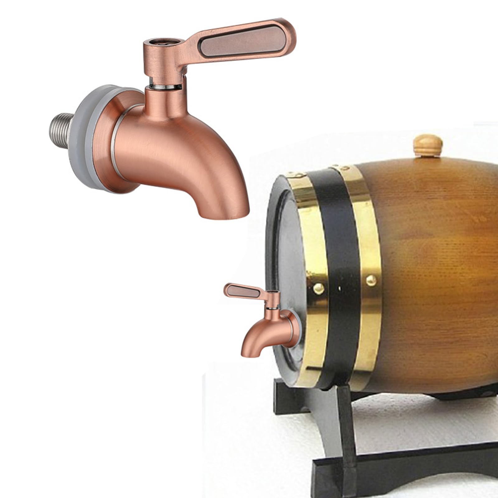 Robinet pour Tonneau de Bière Seau à Vin de 16 mm, Robinet à Levier Unique en Acier Inoxydable Distributeur de Jus Robinet de Boisson (Doré)