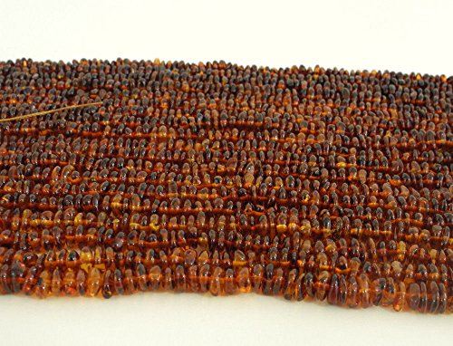 Genuine Baltic Amber Beads Strands Rondelle Nuggets Extra Small Cognac Alluregem 83974 #TOP5