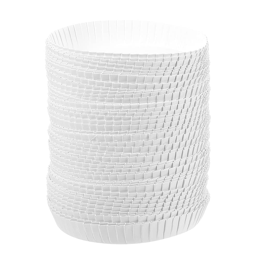 YARNOW 100pcs Disposable Paper Cup Covers White Hot Cup Lids Recycled Drinking Lids Biodegradable Coffee Cup Covers for Travel Hotel Coffee Bar 65mm