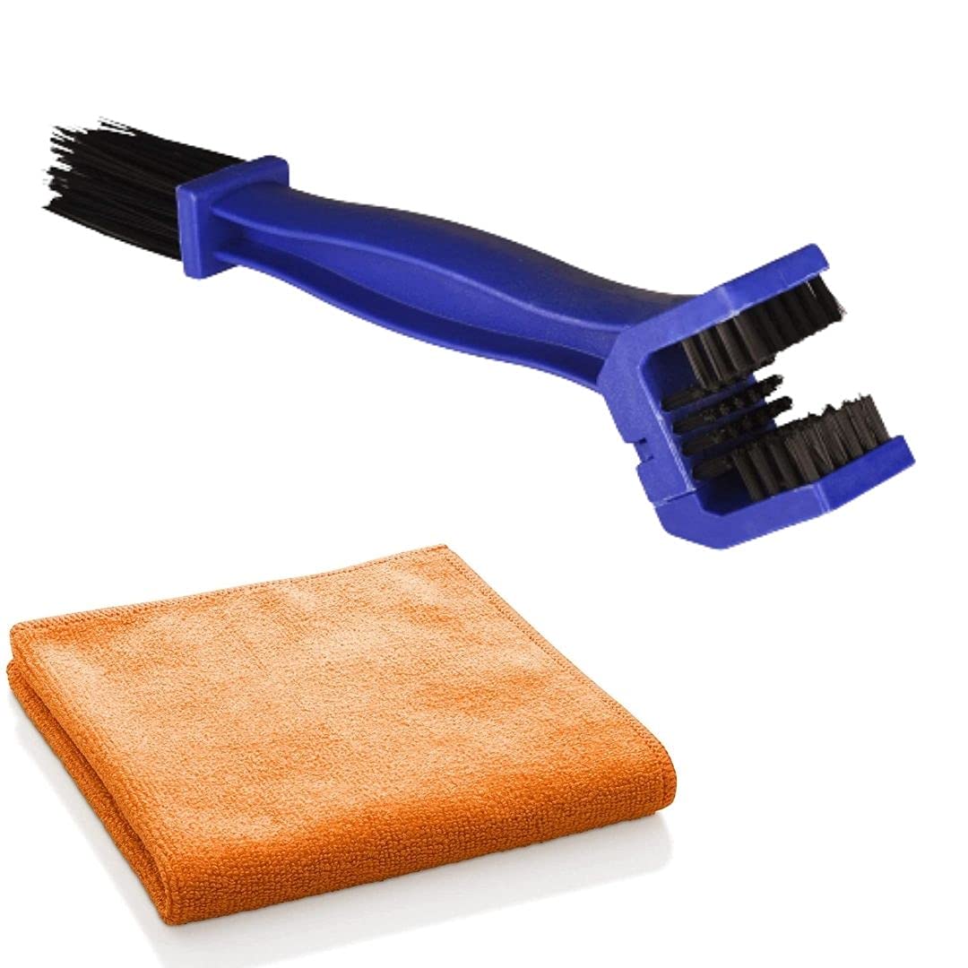 AKSMIT Bike Chain Brush & Microfiber Cloth (Set of 1) Combo for Yamaha YZF R15 S-picture-19