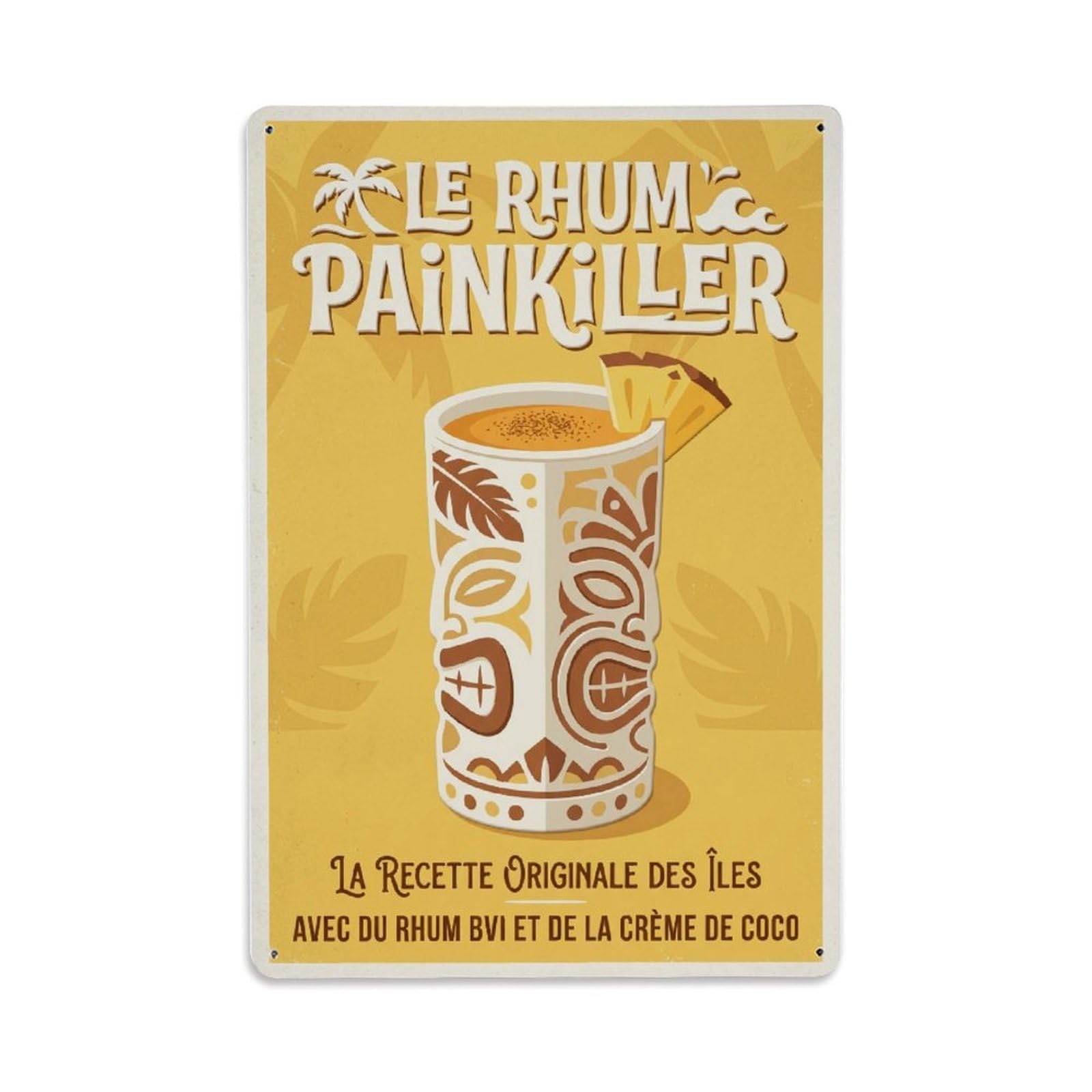 Painkiller Smooth Finish Metal Tin Sign Plaque Wall Decor for Cafe, Club Bar, Office, Home Garden Metal Poster 8x12Inch