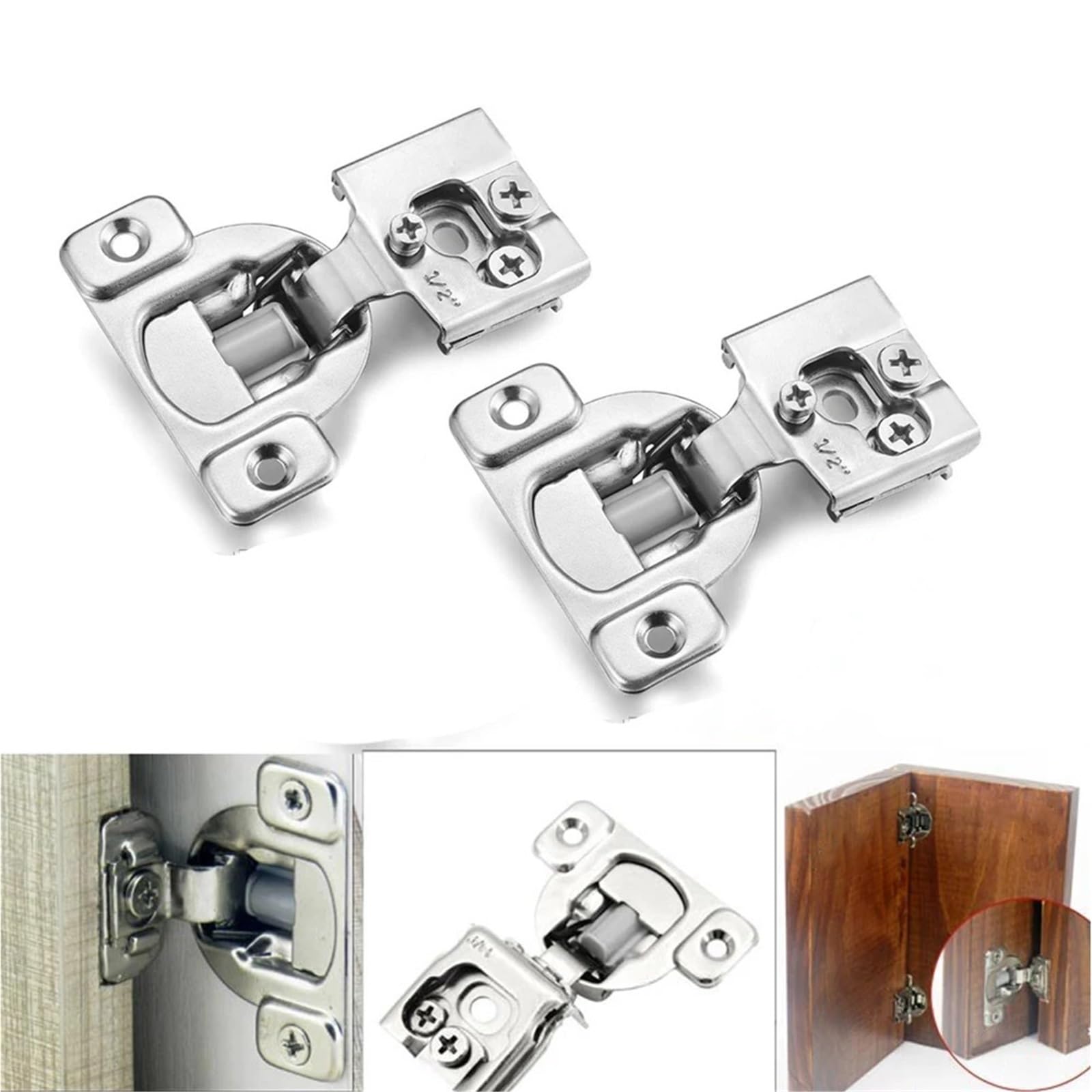 6 pz Chiusura Morbida Cerniera Dell'armadio Overlay Auto Lenta Cerniere Della Porta for Mobili Da Cucina Faccia Cornice A Scomparsa Serranda Per Ante Di Armadi, Guardaroba(1-1/2inch)