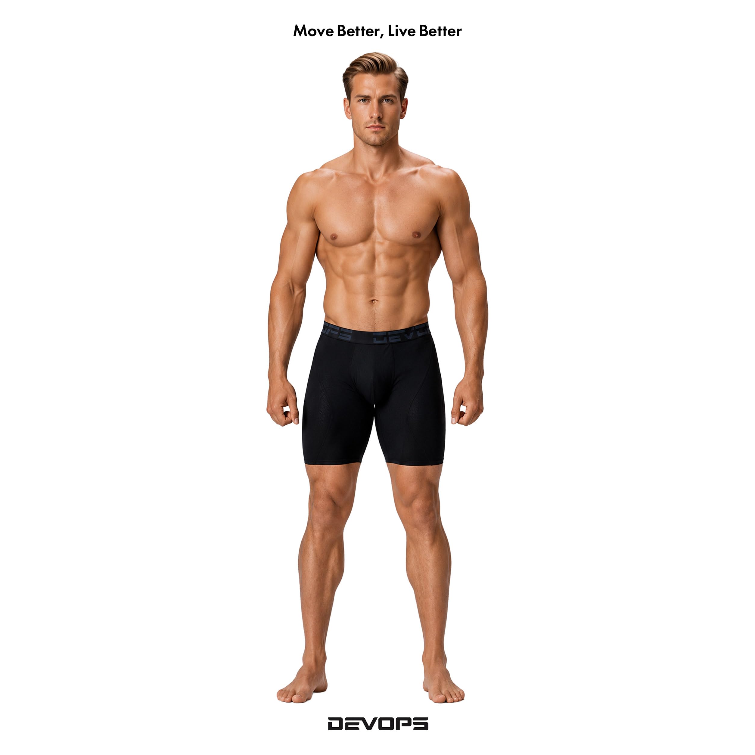 DEVOPS Ropa interior de malla seca fresca, para hombre, calzoncillos de 9 pulgadas (3 unidades) - - Small