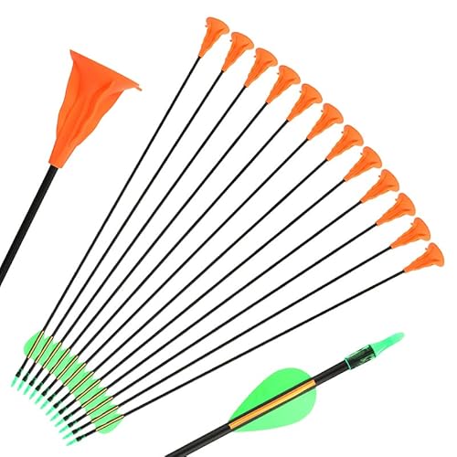 HNZMDY 29 Inch Fiberglass Suction Cup Arrows Sucker Arrows Game Arrows Safty Arrows for Outdoor Target Sports Game (12 pcs)