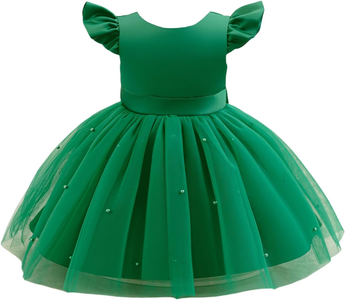 IDOPIP Flower Girl Bowknot Tutu Dress for Kids Baby Princess Wedding Bridesmaid Birthday Party Pageant Baptism Dresses 6M-10T