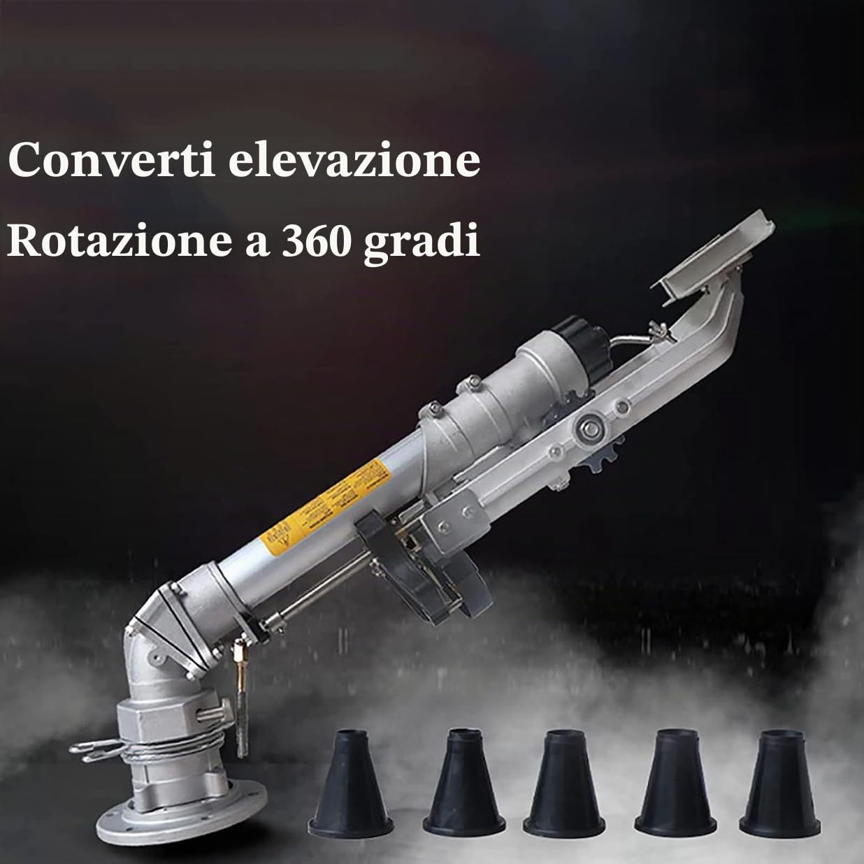 Irrigatore per Irrigazione Agricola con Set di Ugelli di Ricambio, Pistola a Spruzzo per Irrigatore per Prato Agricolo in Metallo, Rotazione Automatica a 360°, per Irrigare Prato E Giardino